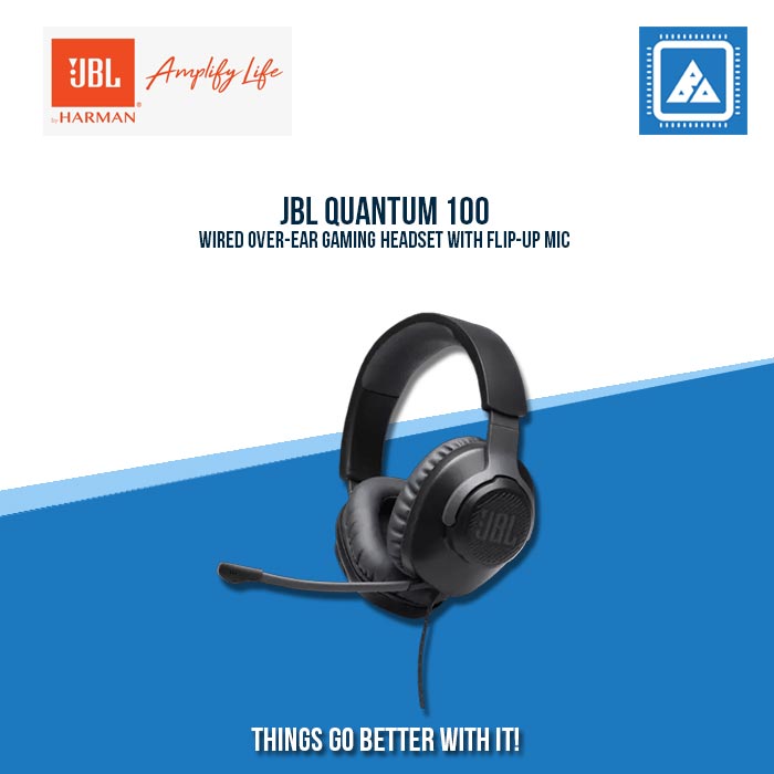 JBL QUANTUM 100 WIRED 3.5MM OVER-EAR GAMING HEADSET (BLACK) JBL QUANTUM 100 WIRED 3.5MM OVER-EAR GAMING HEADSET (BLACK)